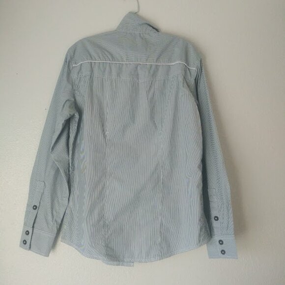 Various Artists men's size S long sleeve striped button up shirt - Picture 4 of 16